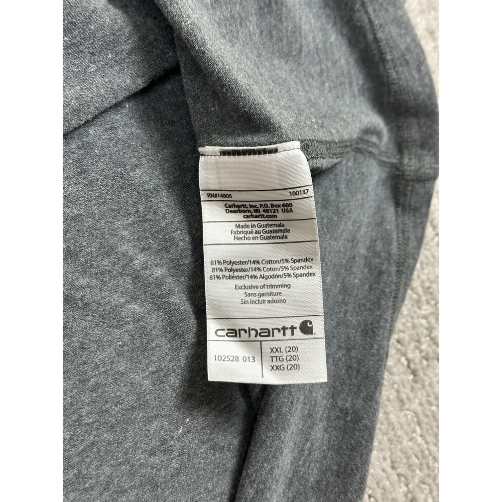 Carhartt Force Delmont Quarter Zip Shirt Womens 2XL Gray Pullover Long Sleeve - Picture 8 of 10